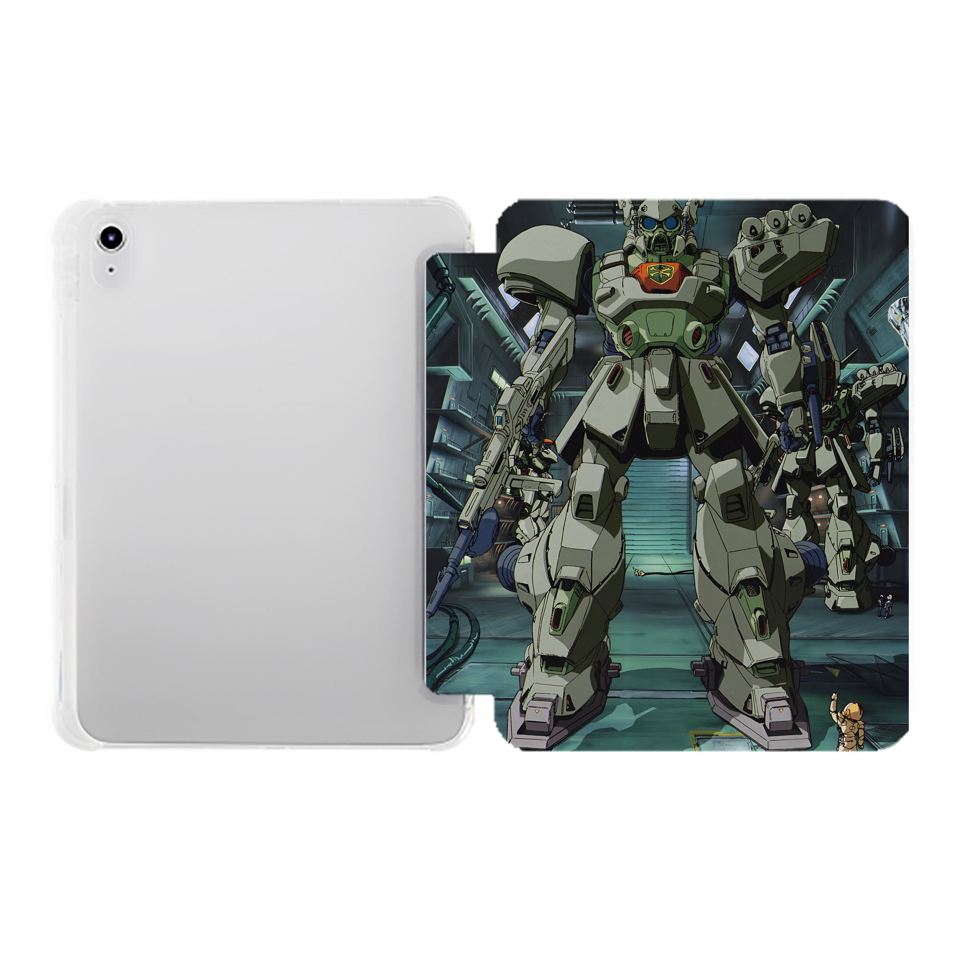 （画像用） 機動戦士ガンダム Mobile Suit Gundam IPad ケース ペン収納付き 三つ折りスタンド PUレザー×シリコン 対応機種9.5/10.5/10.9インチ